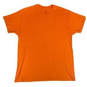 Hanes Comfort Blend Safety Orange T-Shirt Men's Large Cotton/ Poly 50/50 Hunting